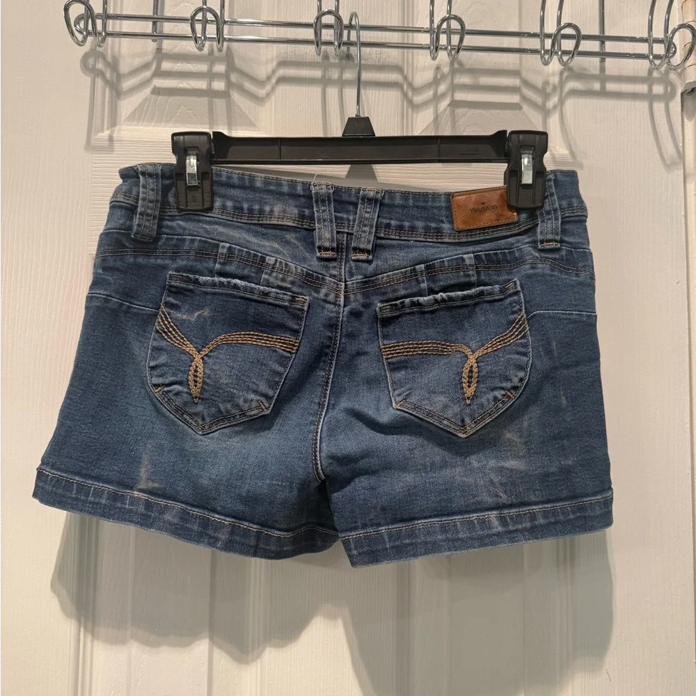 💜🔥💙 YMI Wanna Betta Butt Jean Shorts Size 5/27 Stretch Denim Mid Rise